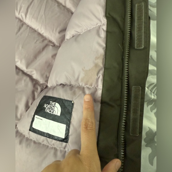 The North Face Greenland Down 550 Olive Green Girls Youth Faux Fur Jacket 10/12 - Picture 11 of 11